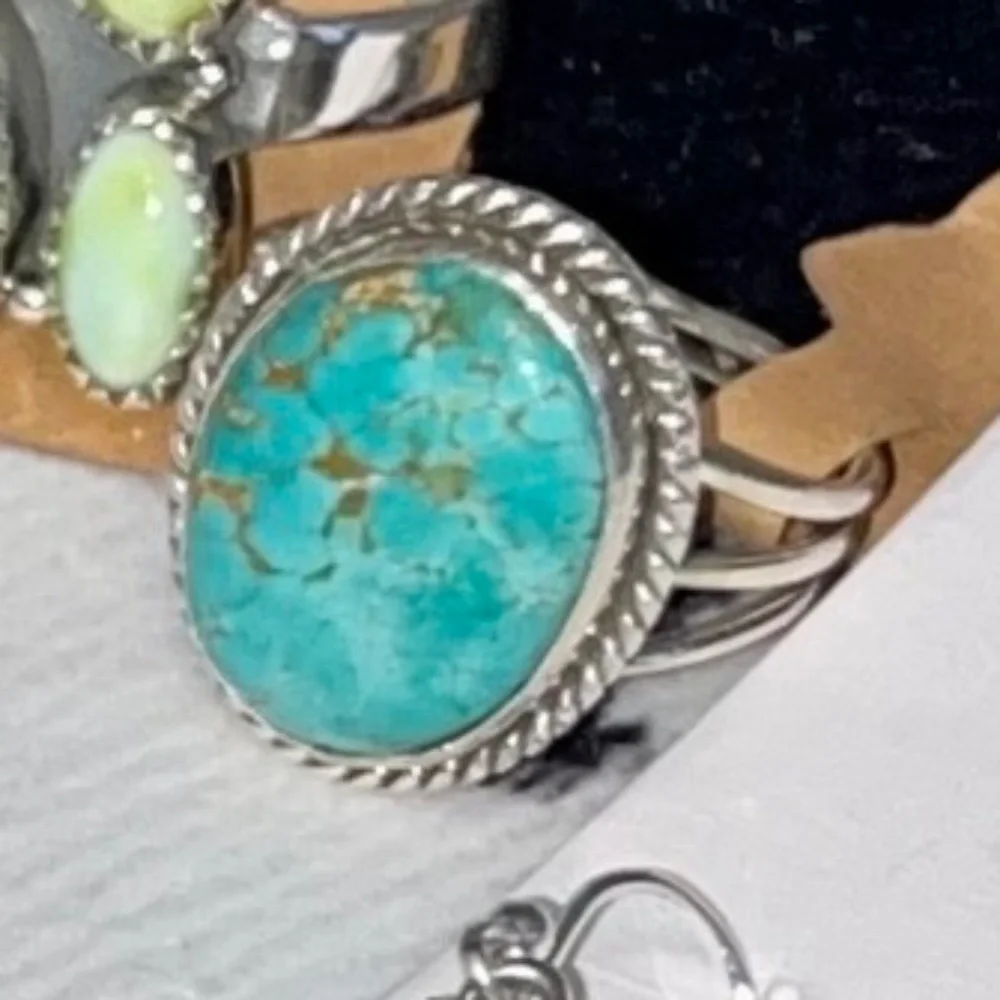 Kingman Turquoise Ring 925 NWOT - Picture 2 of 5